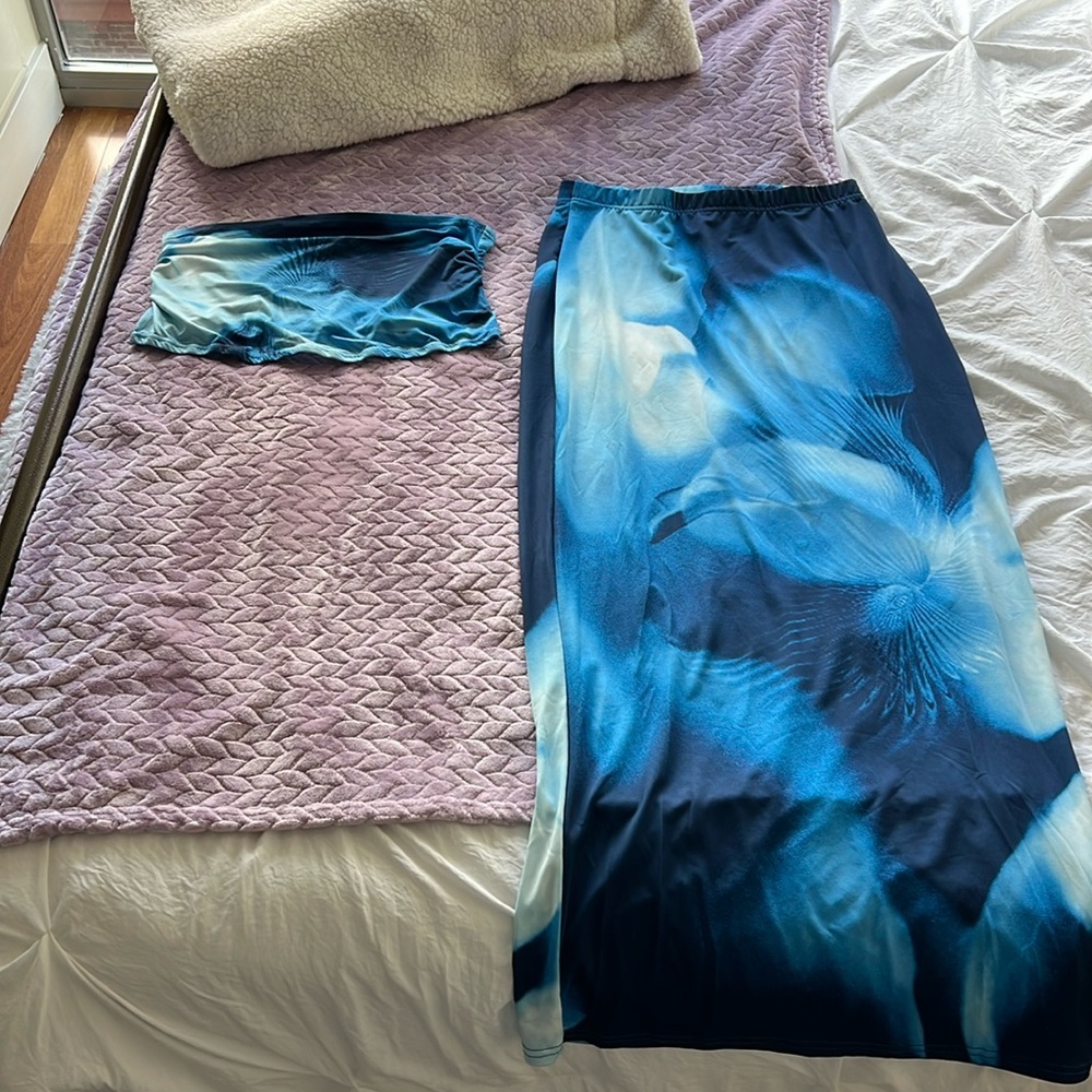 SHEIN FUN FLORAL TWO PIECE DRESS SIZE LARGE